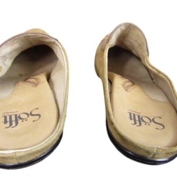 Sofft Embroidered Slip-On Mule Heels Tan Suede Size 8.5 - Picture 5 of 8